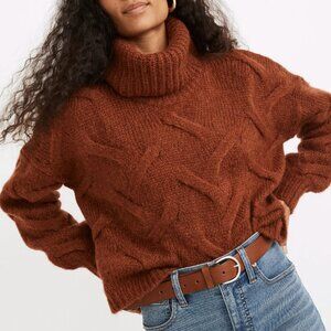 NWOT Madewell Somervell Modern Cable Turtleneck Sweater